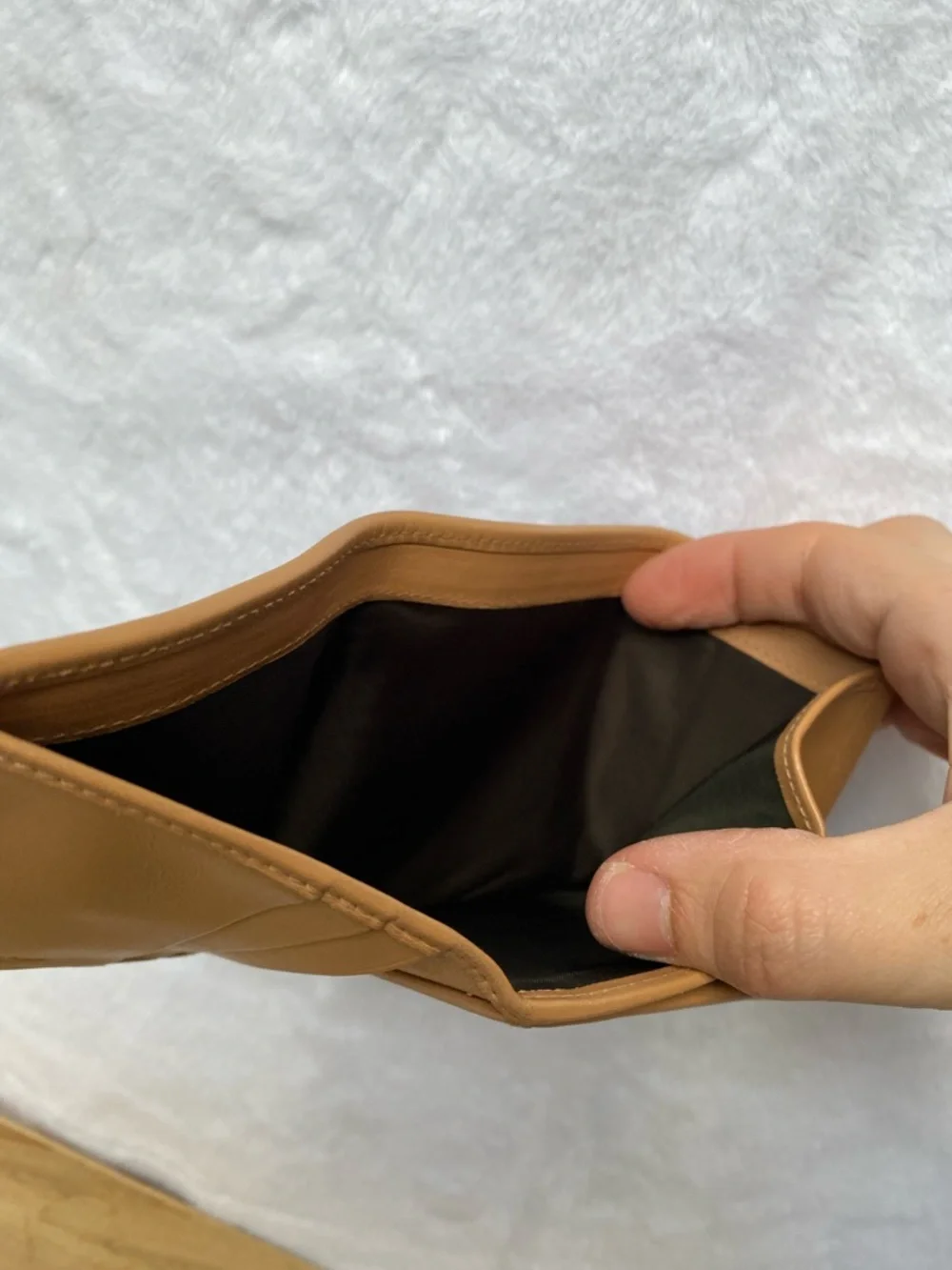 Dior Brown Canvas Wallet with Tan Leather Trim